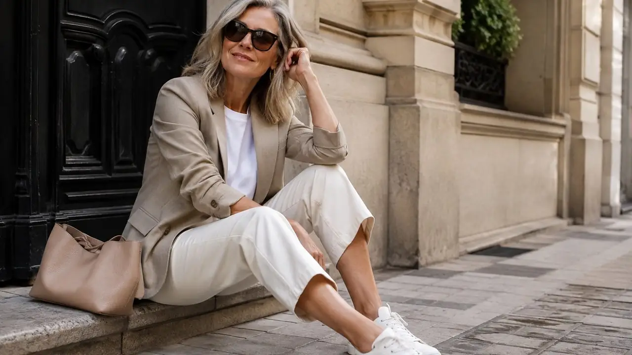 Las zapatillas blancas minimalistas se consolidan como el calzado favorito de las mujeres mayores de 50 por su comodidad, elegancia y versatilidad.