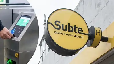 Molinete del subte y cartel del subte Molinete del subte y cartel del subte