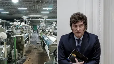Fábrica textil y Javier Milei Fábrica textil y Javier Milei