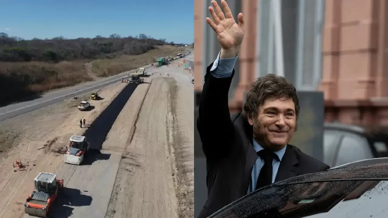 Obra vial y Javier Milei 