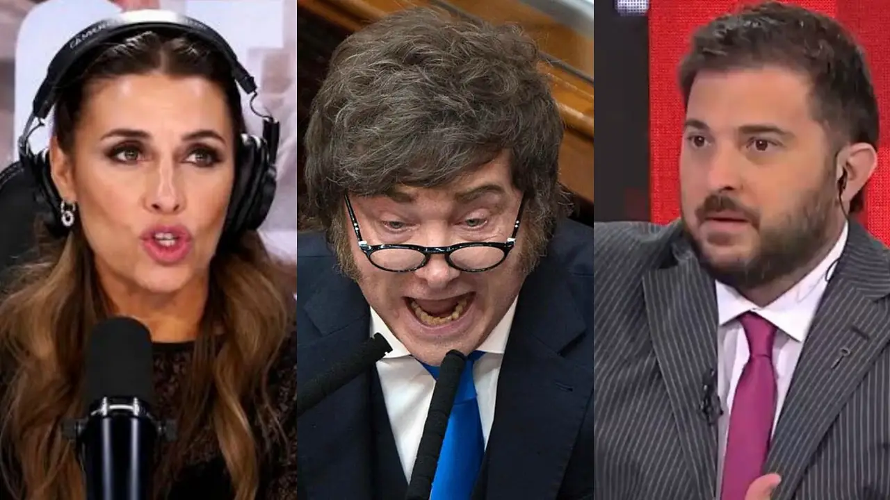Mariana Brey, Diego Brancatelli y Javier Milei.