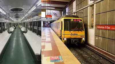 Asientes del subte y un coche del subte B Asientes del subte y un coche del subte B