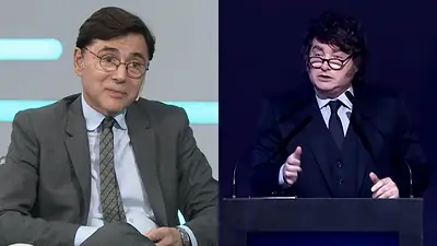 Jorge Fontevecchia y Javier Milei. Jorge Fontevecchia y Javier Milei.