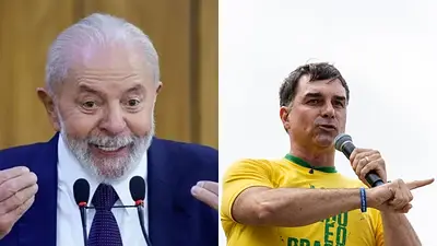 Lula y Flávio Bolsonaro Lula y Flávio Bolsonaro