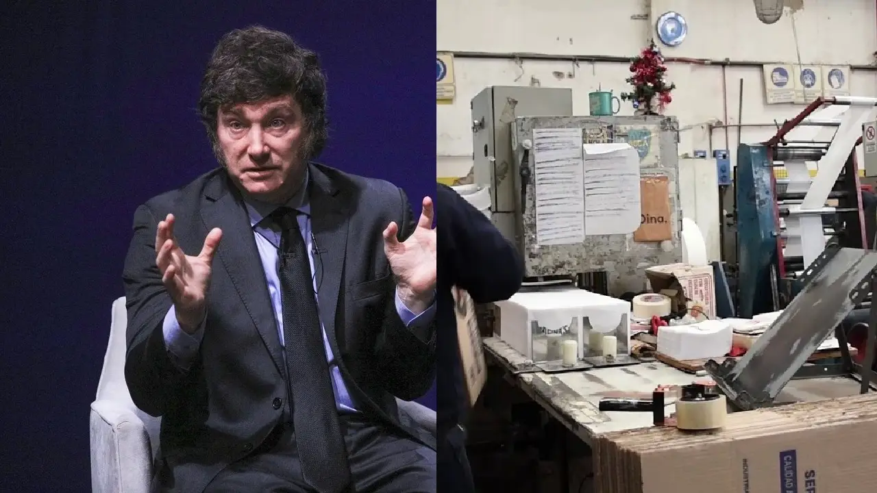 Javier Milei papelera