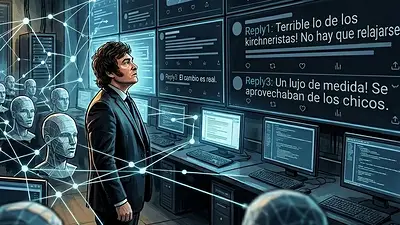 Javier Milei, bots, granja de bots, redes sociales, X, Twitter, astroturfing. Javier Milei, bots, granja de bots, redes sociales, X, Twitter, astroturfing.
