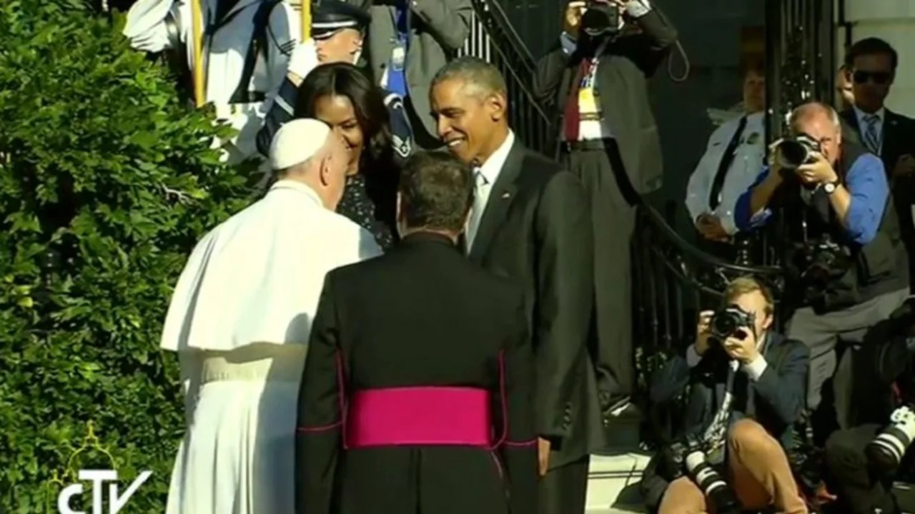Francisco llegó a la Casa Blanca para reunirse con Barack Obama