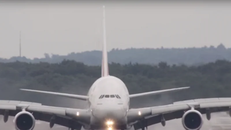 Video: impactante aterrizaje de un Airbus con viento cruzado en Alemania