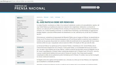 Insólito: el Gobierno difundió a través de una web oficial la carta contra Rafecas Insólito: el Gobierno difundió a través de una web oficial la carta contra Rafecas