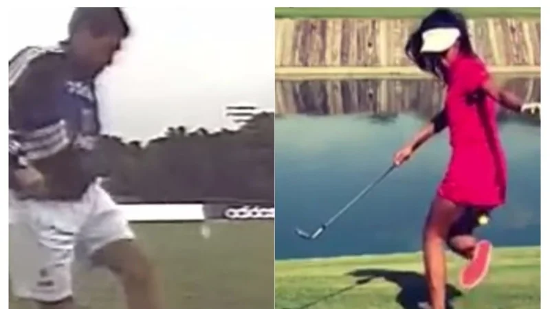 Como el Diego: la golfista que hace "jueguitos" con la pelotita