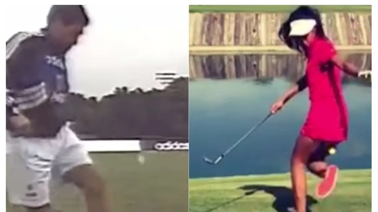 Como el Diego: la golfista que hace "jueguitos" con la pelotita