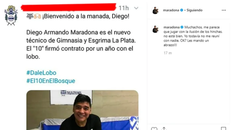 Maradona publicó un video que ilusiona a los hinchas de Gimnasia de La Plata
