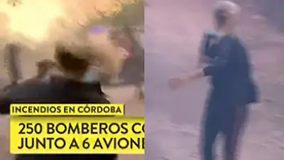 Tensión: Una movilera de TN quedó atrapada en un incendio forestal en Córdoba Tensión: Una movilera de TN quedó atrapada en un incendio forestal en Córdoba