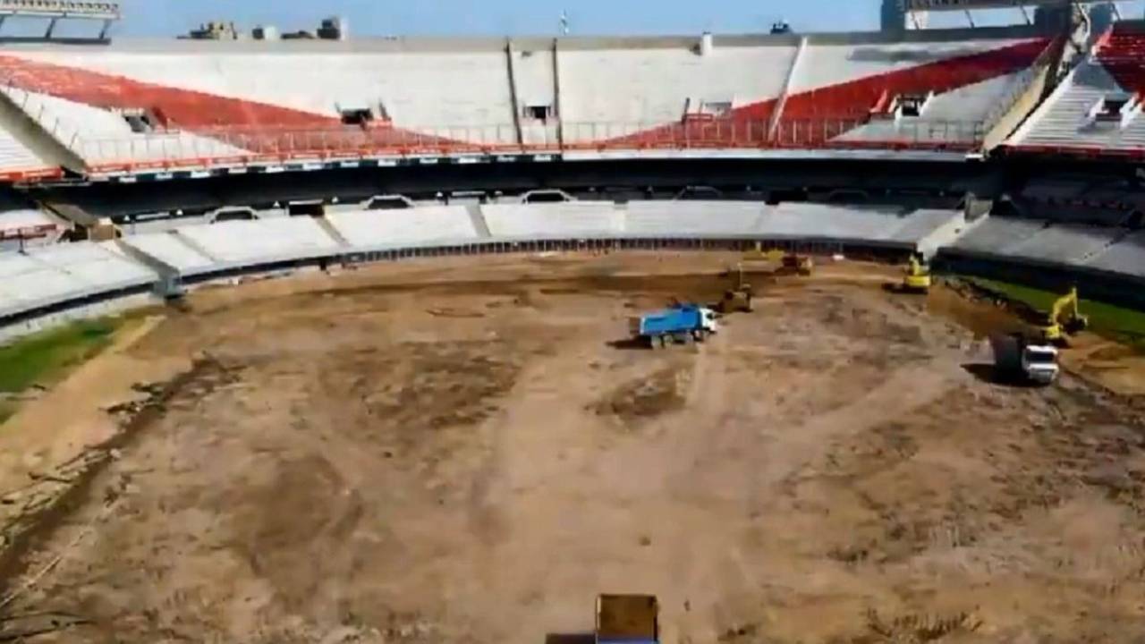 River difundió nuevas imágenes de las obras en el estadio Monumental: así está el campo de juego