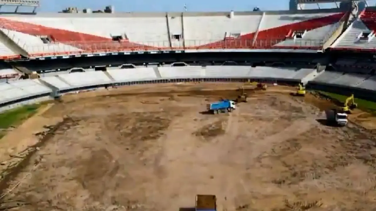 River difundió nuevas imágenes de las obras en el estadio Monumental: así está el campo de juego