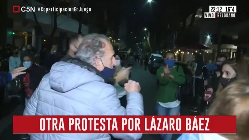 Nueva protesta contra Lázaro Báez: agredieron a una periodista de C5N durante un móvil