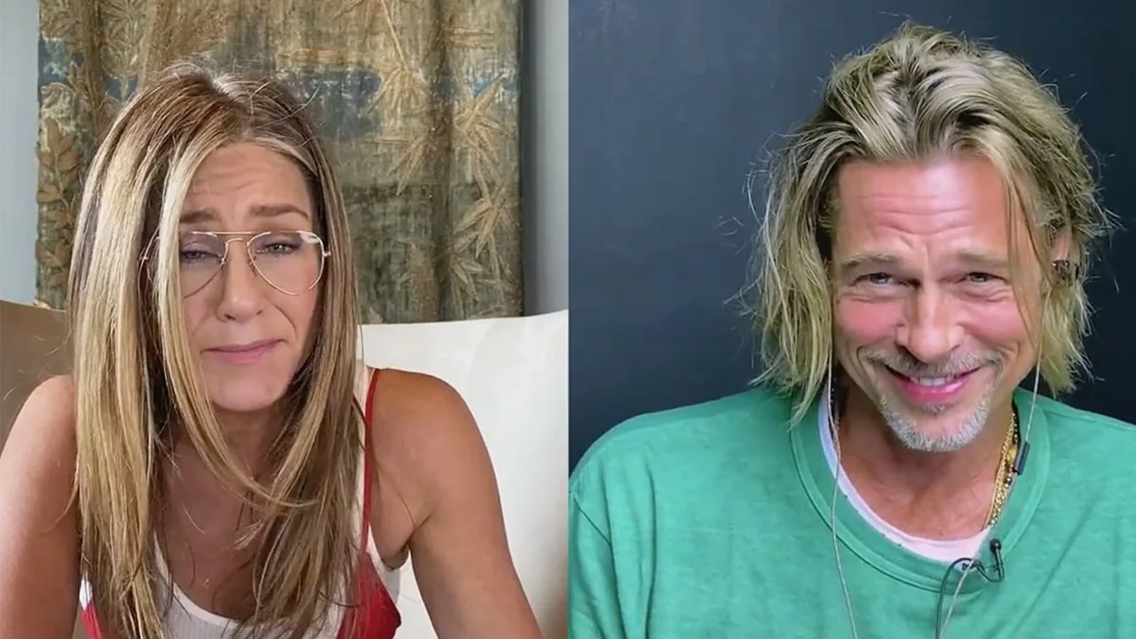 El esperado reencuentro entre Brad Pitt y Jennifer Aniston: se dijeron piropos y coquetearon por Zoom
