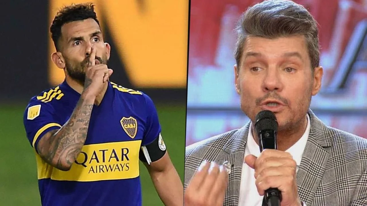 Carlos Tevez, ex jugador de Boca; y Marcelo Tinelli, conductor de ShowMatch