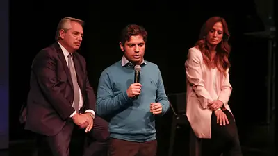 Axel Kicillof, Alberto Fernández y Victoria Tolosa Paz Axel Kicillof, Alberto Fernández y Victoria Tolosa Paz