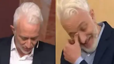 Andy Kusnetzoff llorando. Andy Kusnetzoff llorando.