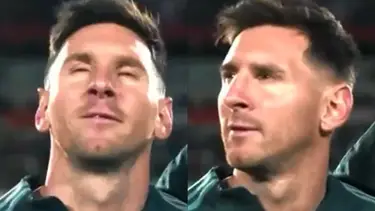 Para llorar: así se emocionó Lionel Messi con el Himno argentino