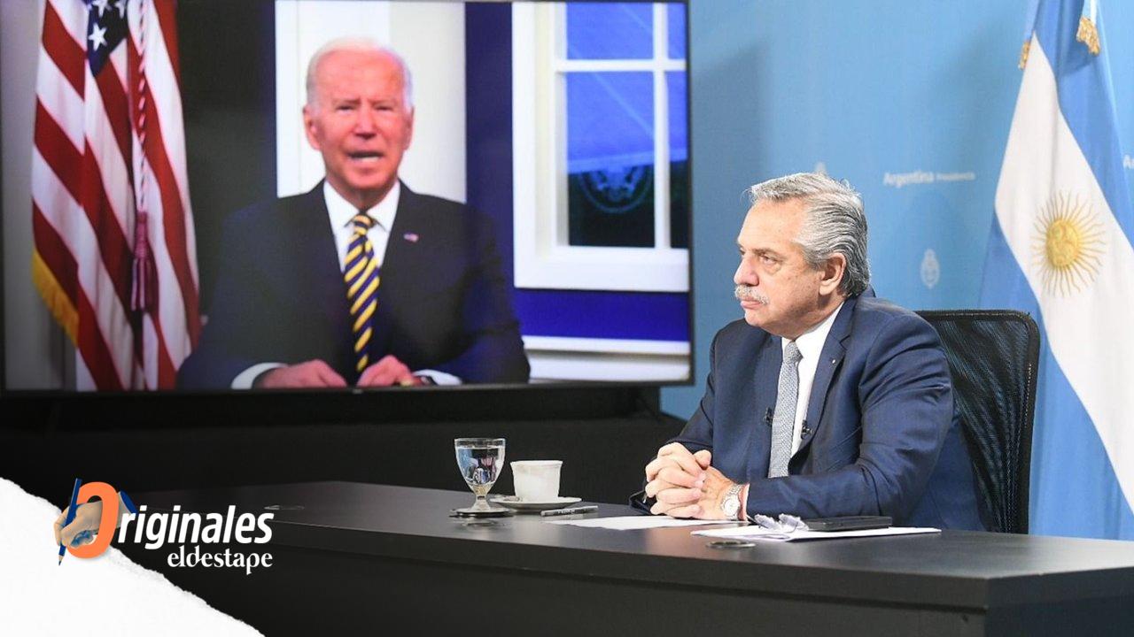 Alberto Fernández y Joe Biden. 