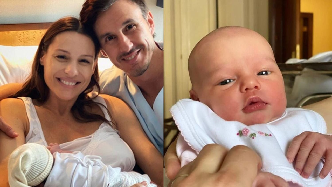 Pampita y Roberto García Moritán junto con su hija Ana