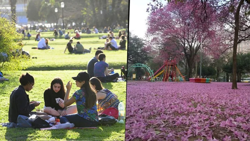 La gente suele salir a espacios públicos para celebrar la llegada de la primavera