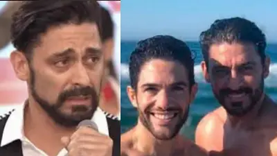 Hernán Piquín y su novio. Hernán Piquín y su novio.