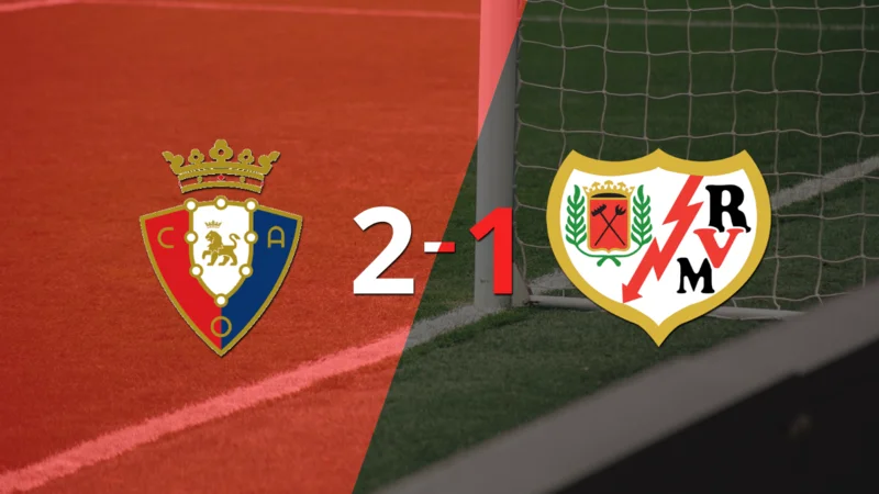 Victoria de Osasuna sobre Rayo Vallecano por 2-1