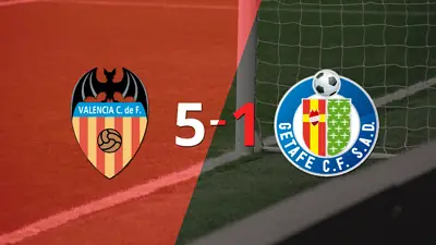 Valencia sentenció con goleada 5-1 a Getafe Valencia sentenció con goleada 5-1 a Getafe