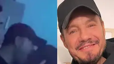 Tinelli a los besos en un boliche. Tinelli a los besos en un boliche.