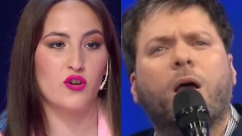 Manón, participante de Los 8 Escalones, y Guido Kaczka.