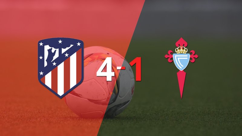 Celta fue superado fácilmente y cayó 4-1 contra Atlético de Madrid