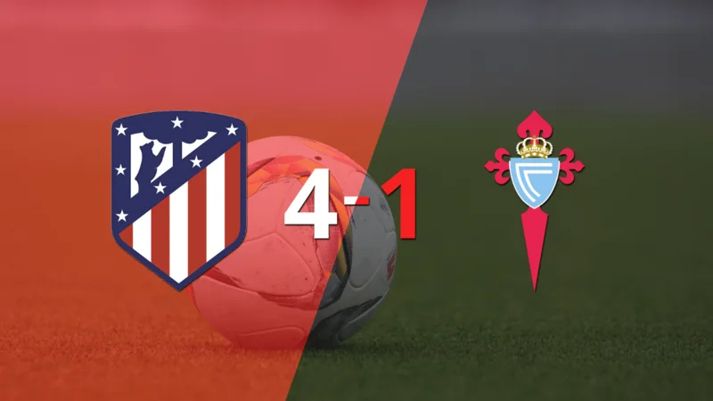 Celta fue superado fácilmente y cayó 4-1 contra Atlético de Madrid
