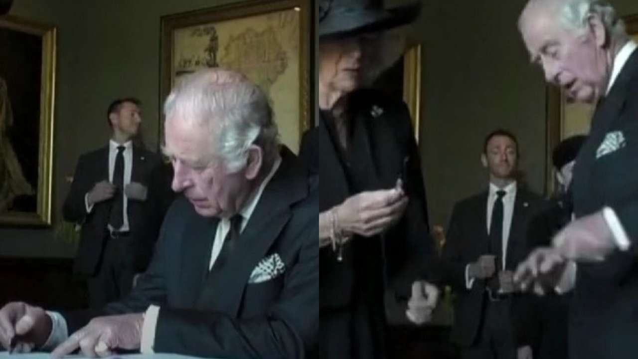 El Rey Carlos III enojado.