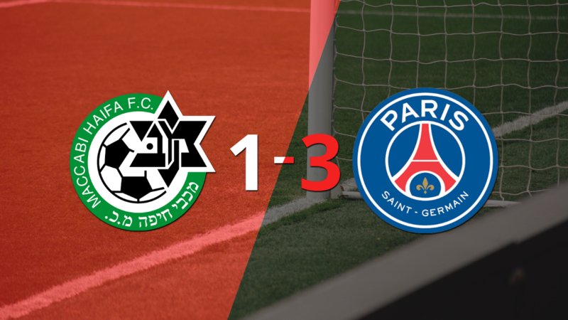 PSG gana 3 a 1 en su visita a Maccabi Haifa