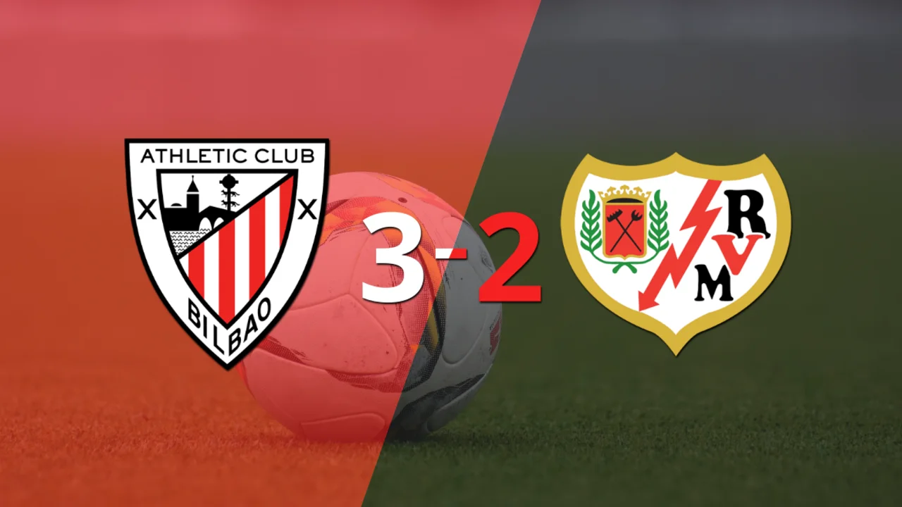 Vibrante 3-2 en el triunfo de Athletic Bilbao sobre Rayo Vallecano