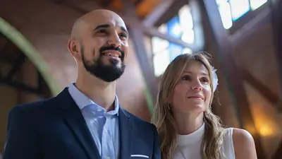 Abel Pintos y su esposa, Mora Calabresse. Abel Pintos y su esposa, Mora Calabresse.