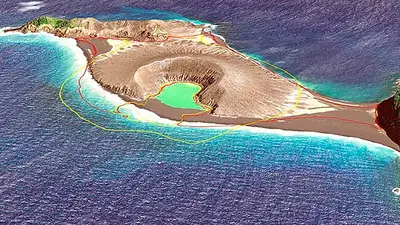 Imagen ilustrativa de la nueva isla de Tonga. Imagen ilustrativa de la nueva isla de Tonga.
