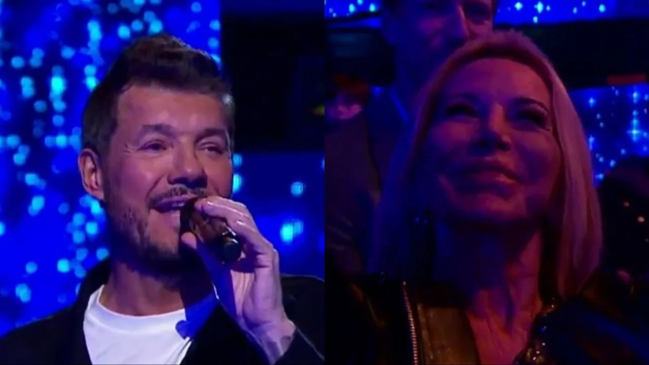 Marcelo Tinelli y Soledad Aquino en Canta Conmigo Ahora.