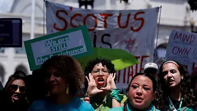 Manifestantes por el derecho al aborto protestan en Washington. Foto: Reuters. Manifestantes por el derecho al aborto protestan en Washington. Foto: Reuters.