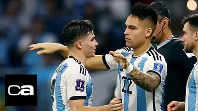 Lautaro Martínez, Julián Álvarez, Lionel Scaloni, Selección Argentina, deportes Lautaro Martínez, Julián Álvarez, Lionel Scaloni, Selección Argentina, deportes