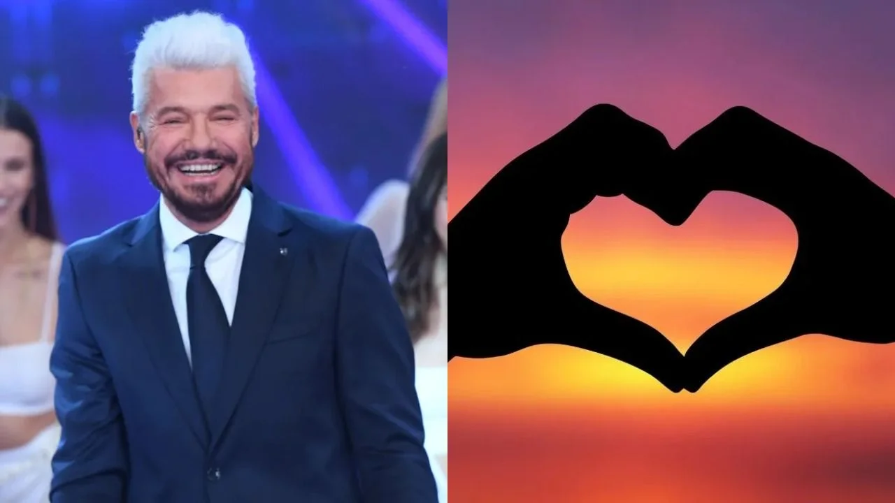 Marcelo Tinelli y la foto de una pareja formando un corazón