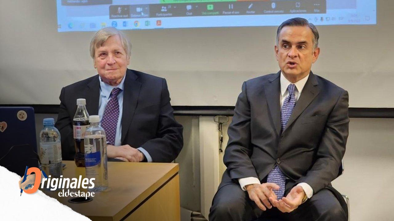 El estratega electoral de Trump, Dick Morris, junto con su representante en la Argentina, el periodista Luis Rosales.