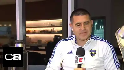 Juan Román Riquelme, Boca, televisión, ESPN, Frank Fabra, deportes Juan Román Riquelme, Boca, televisión, ESPN, Frank Fabra, deportes
