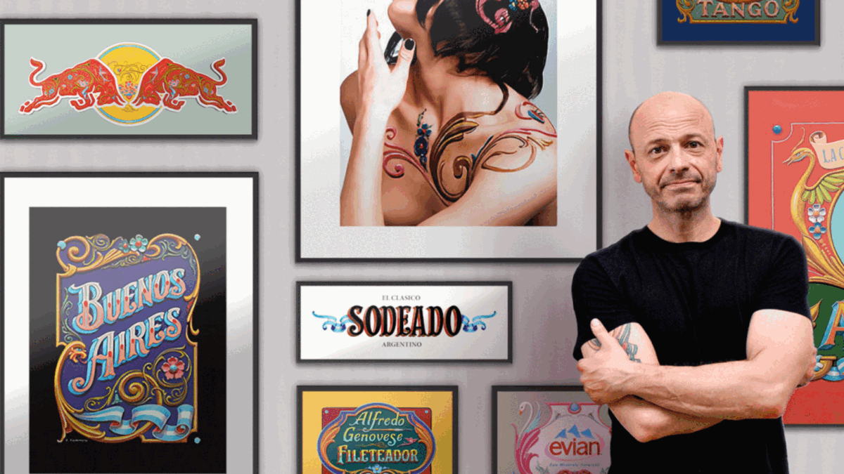 Reivindica el fileteado porteño con su arte y hasta le hizo bodypainting a Charly García: la historia de Alfredo, uno de los mejores del país