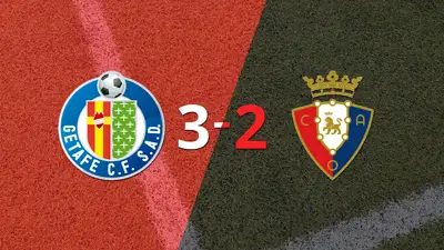 Getafe superó 3-2 a Osasuna en un partidazo Getafe superó 3-2 a Osasuna en un partidazo