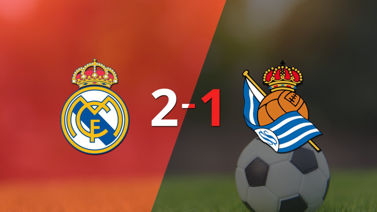 Con la mínima diferencia, Real Madrid venció a Real Sociedad por 2 a 1