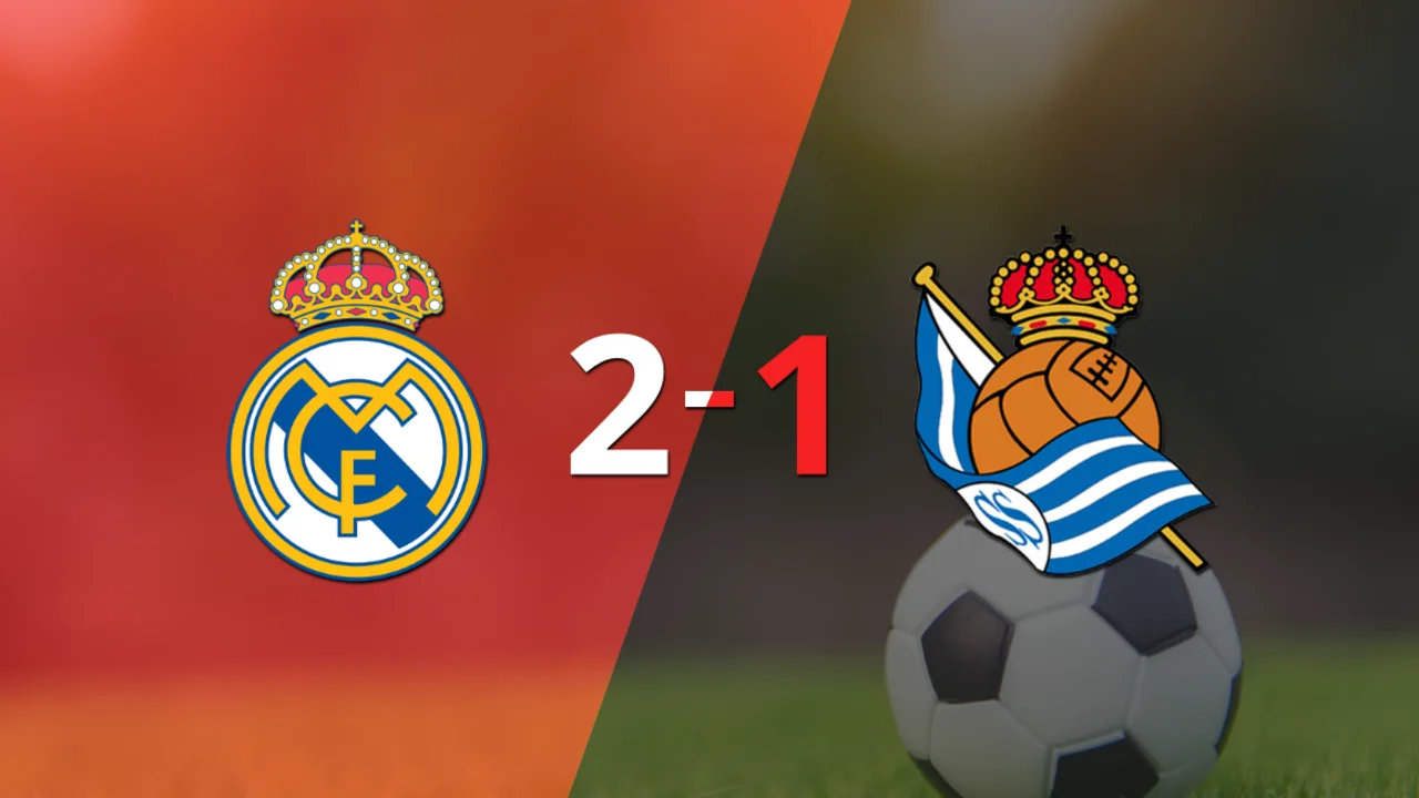 Con la mínima diferencia, Real Madrid venció a Real Sociedad por 2 a 1